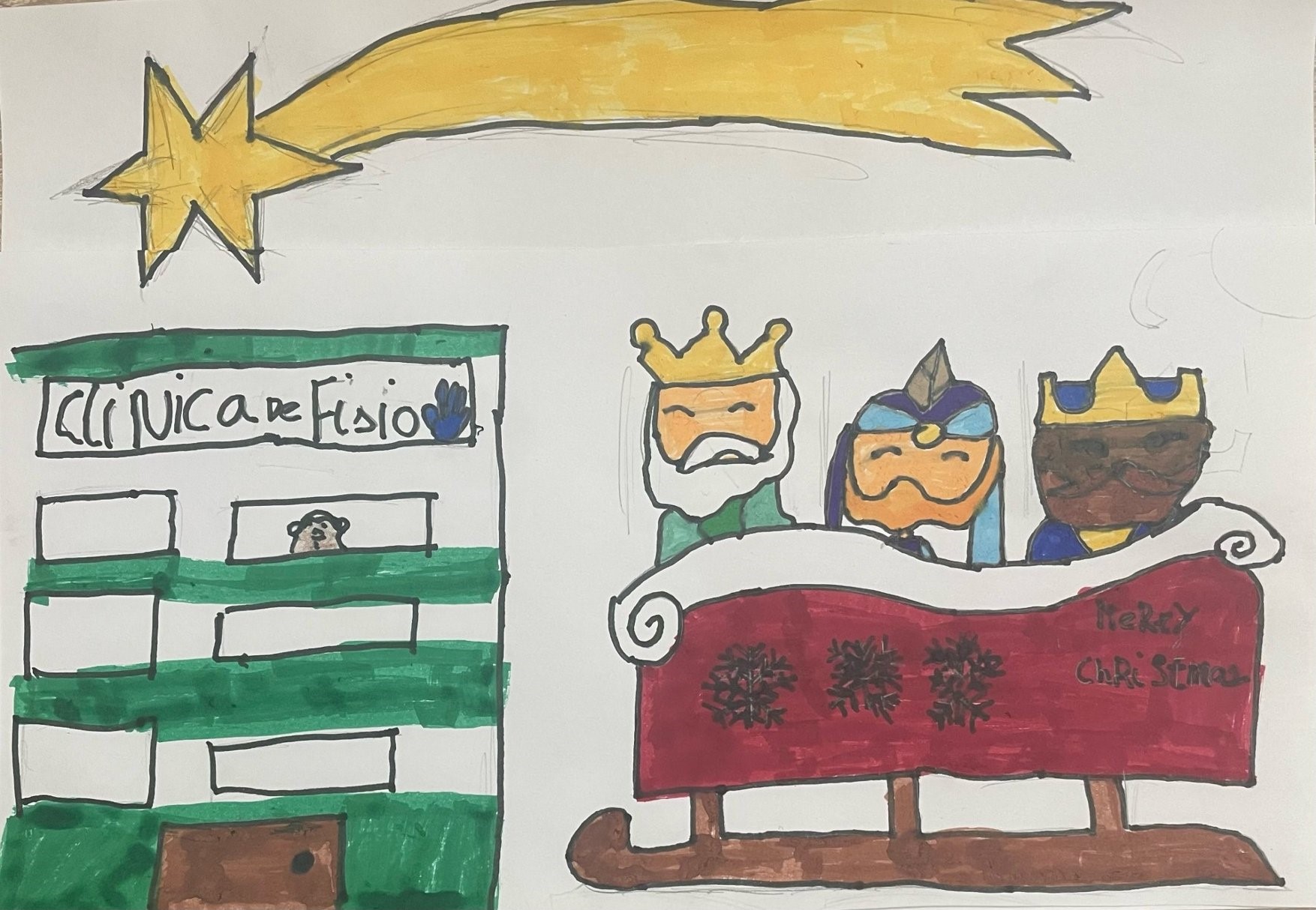 Dibujo ganador 2024 en la categoría de 7 a 9 años, realizado por Rocío Viñas 